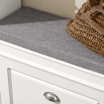 Tilt-Out Shoe Cabinet with Cushion for Hallway