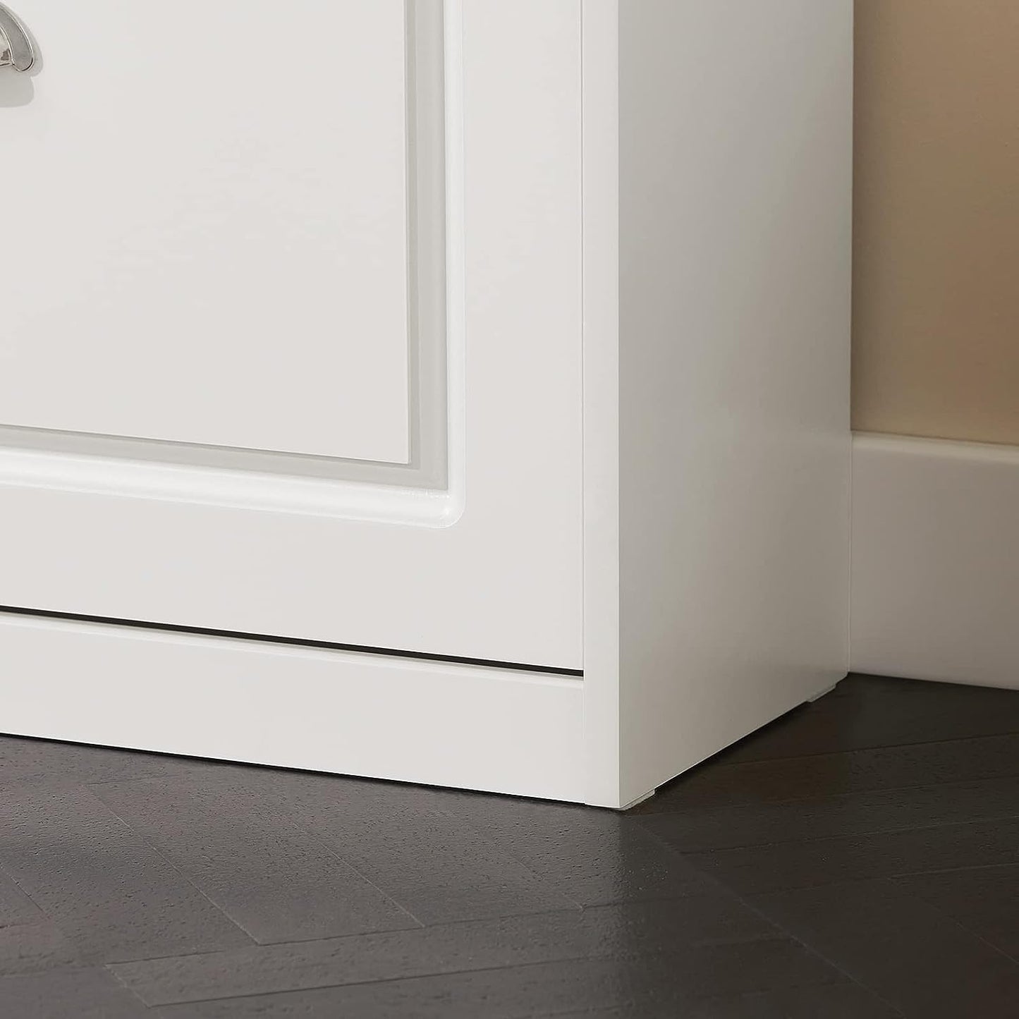 Tilt-Out Shoe Cabinet with Cushion for Hallway