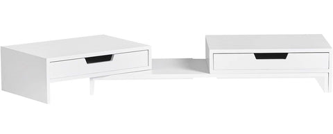 White Monitor Stand with Drawers - SuperSaverAU - view 1