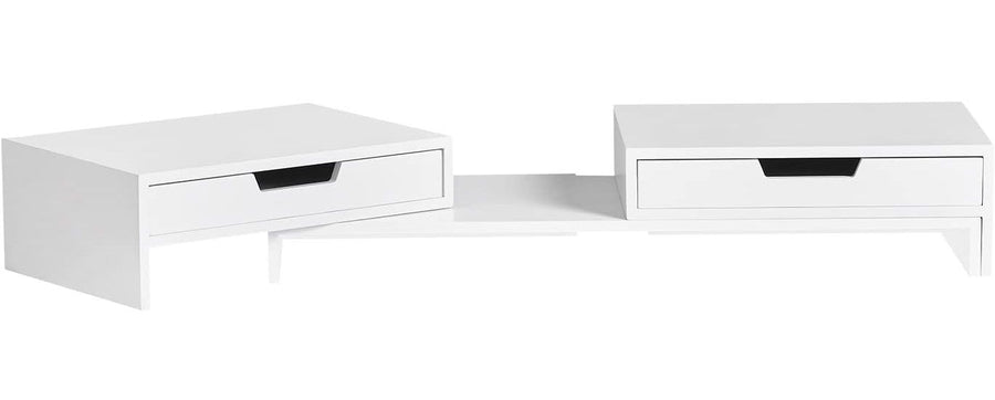 White Monitor Stand with Drawers - SuperSaverAU - view 1