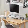White Monitor Stand with Drawers - SuperSaverAU - view 2