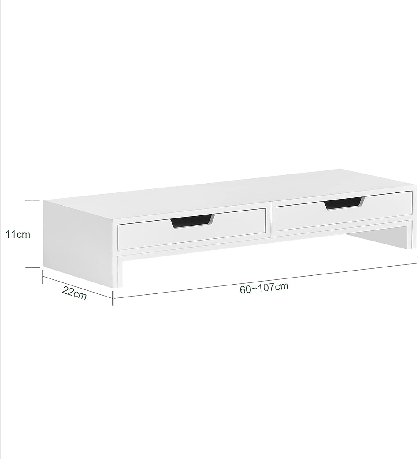 White Monitor Stand with Drawers - SuperSaverAU - view 3