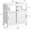 Premium White Bathroom Vanity Storage Unit with Sliding Doors 60cm