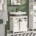 Premium White Bathroom Vanity Storage Unit with Sliding Doors 60cm