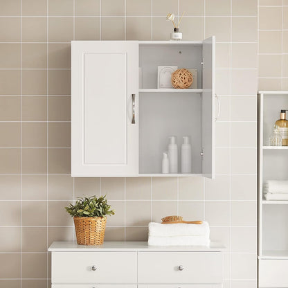 Versatile White Wall Cabinet with Adjustable Shelf