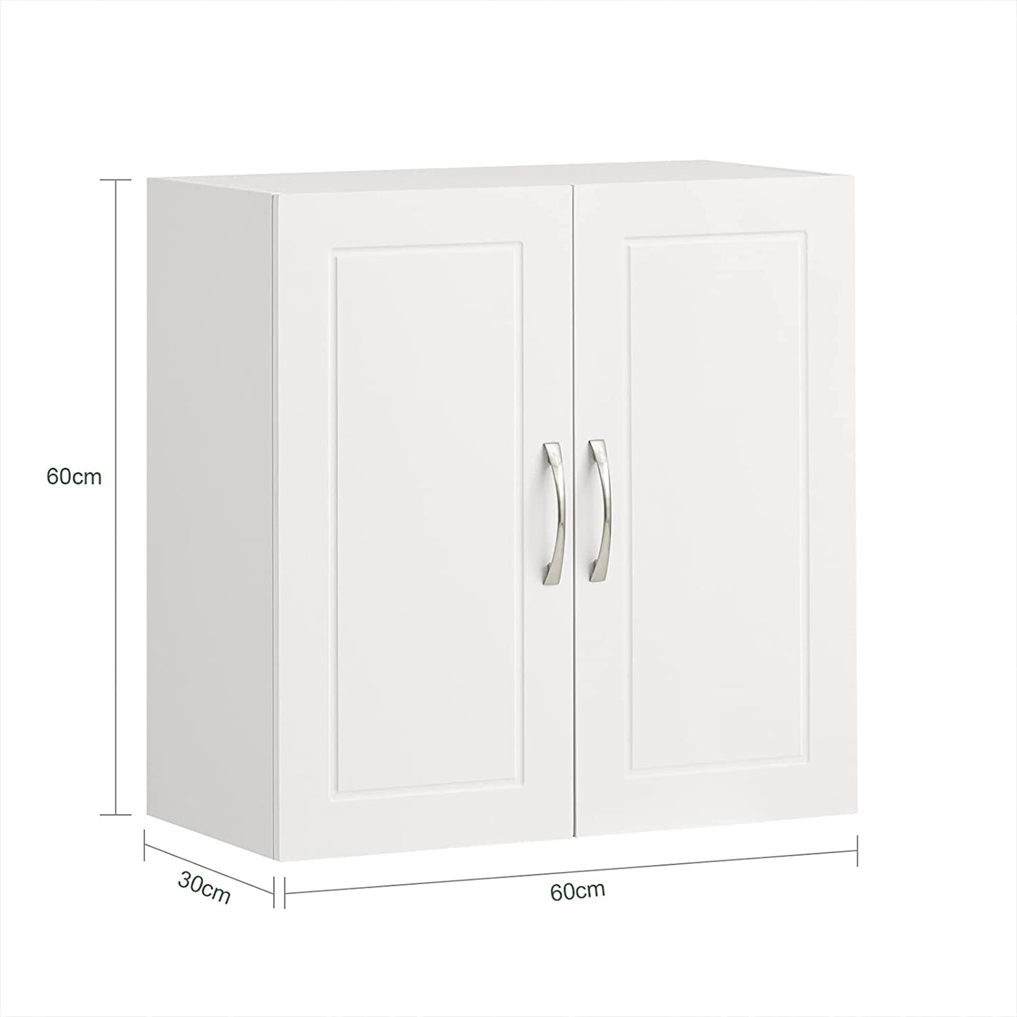 Versatile White Wall Cabinet with Adjustable Shelf