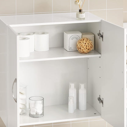 Versatile White Wall Cabinet with Adjustable Shelf