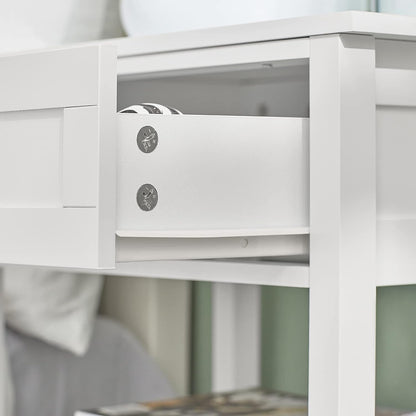 Stylish Bedside Table with Drawer and Shelves
