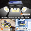 Outdoor Solar Lights 3 Adjustable Heads, Motion Sensor, 19x12x12 cm - SuperSaverAU - view 2