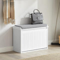 Modern Hallway Shoe Bench with Cushion and Storage - SuperSaverAU - view 2