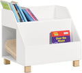 Kids White Storage Bookcase 3 Compartments MDF Pine Wood 48x60x53 cm - SuperSaverAU - view 1