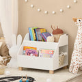 Kids White Storage Bookcase 3 Compartments MDF Pine Wood 48x60x53 cm - SuperSaverAU - view 5