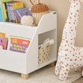 Kids White Storage Bookcase 3 Compartments MDF Pine Wood 48x60x53 cm - SuperSaverAU - view 6