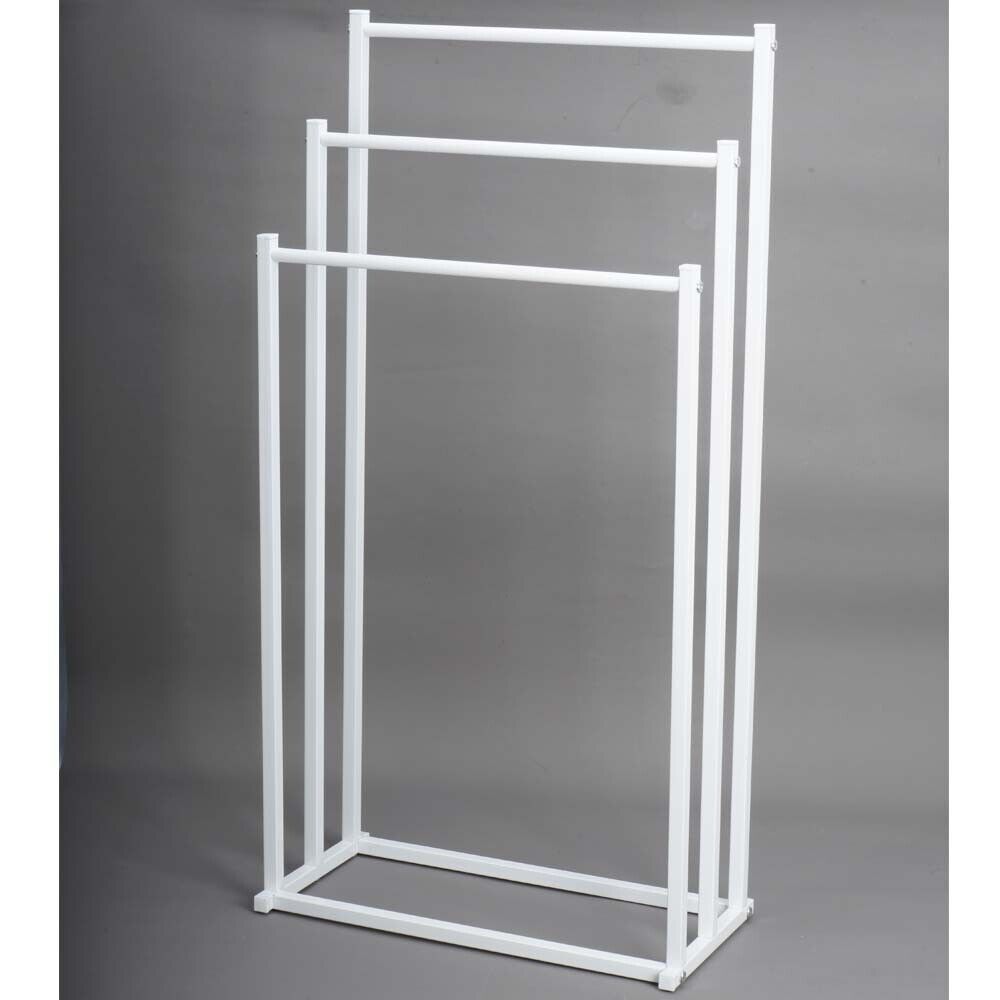Premium 3 Tier Freestanding Metal Towel Rack – White 44 x 86cm