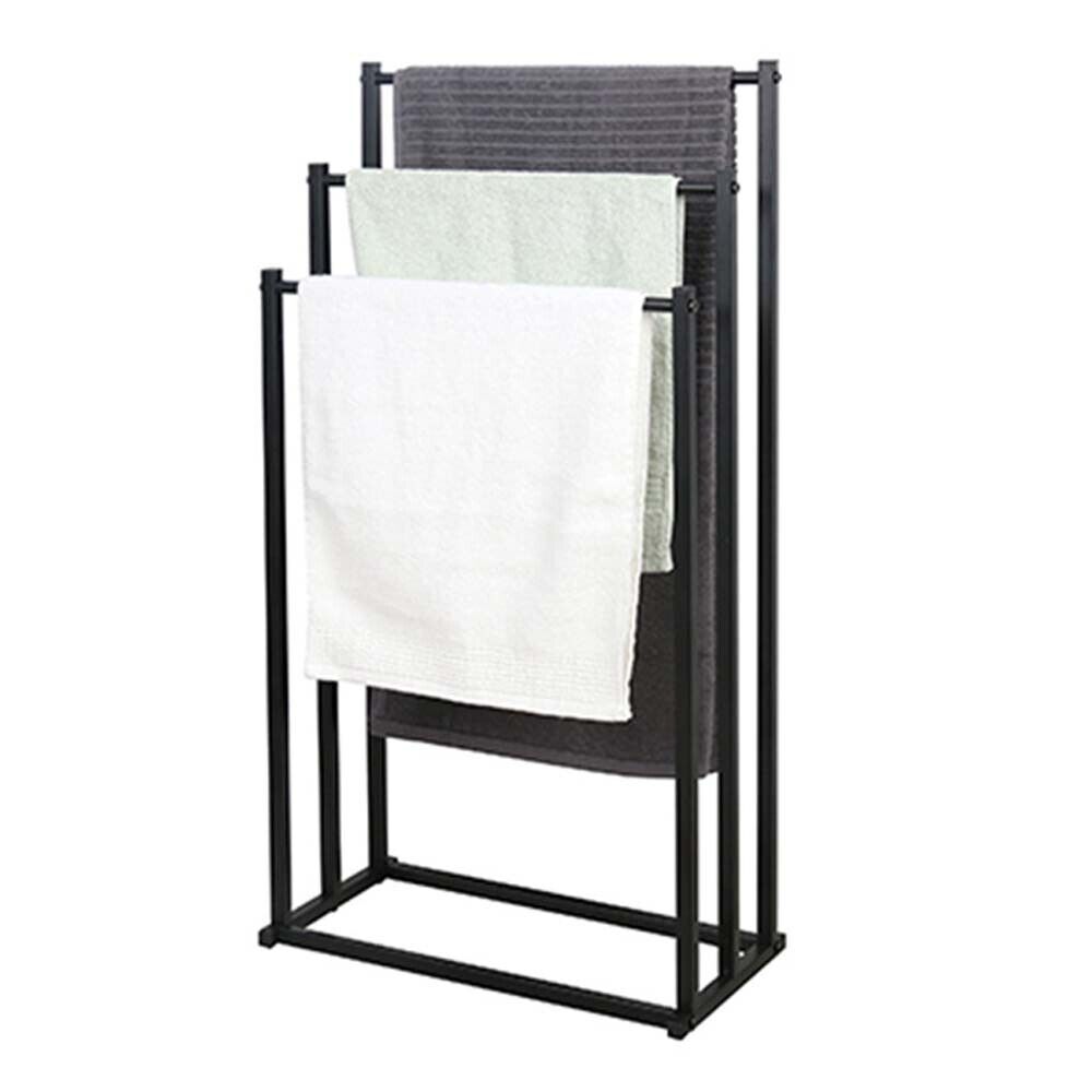 3 Tier Metal Towel Rack Freestanding Bathroom Organizer Rail, 30 x 30 x 20 cm, Durable Steel - SuperSaverAU - view 1