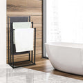3 Tier Metal Towel Rack Freestanding Bathroom Organizer Rail, 30 x 30 x 20 cm, Durable Steel - SuperSaverAU - view 4