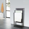 3 Tier Metal Towel Rack Freestanding Bathroom Organizer Rail, 30 x 30 x 20 cm, Durable Steel - SuperSaverAU - view 6