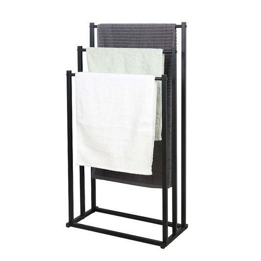 Metal Free Standing Towel Rack 3 Tier Bathroom Rail Shelf Dryer