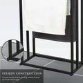 Metal Free Standing Towel Rack 3 Tier 40x20x77.5cm - Sturdy Black Design - SuperSaverAU - view 5