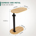 Premium Bamboo Sofa Side End Table Laptop Bed Desk 8.66x14.17in