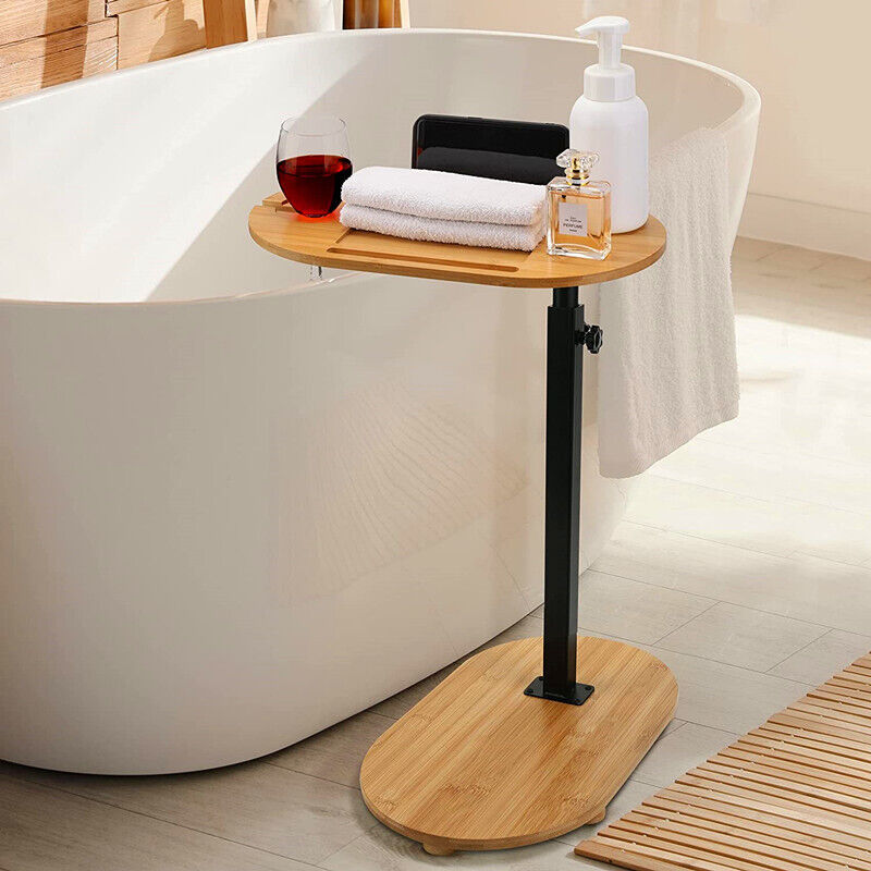 Premium Bamboo Sofa Side End Table Laptop Bed Desk 8.66x14.17in