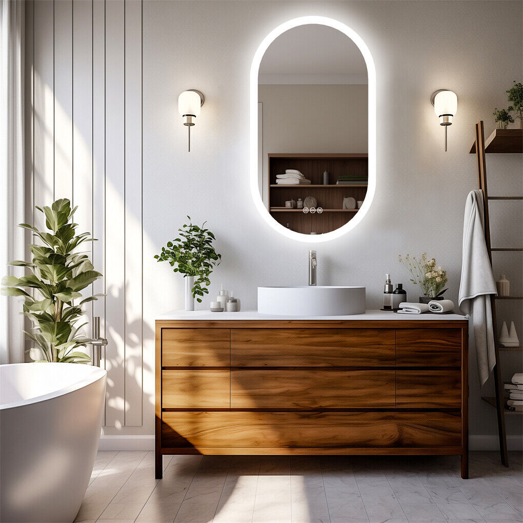 Oval LED Bathroom Mirror 1000x500mm Anti-Fog Dimmable Wall Mount - SuperSaverAU - view 6