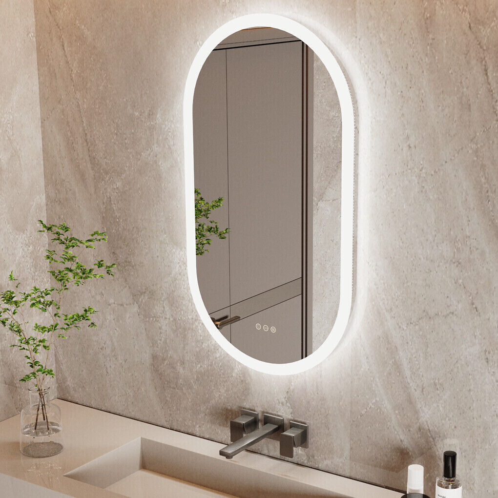 120x60cm LED Bathroom Mirror Oval Anti-Fog Dimmable Wall Mount with Adjustable Lighting - SuperSaverAU - view 1