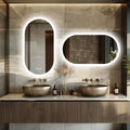 120x60cm LED Bathroom Mirror Oval Anti-Fog Dimmable Wall Mount with Adjustable Lighting - SuperSaverAU - view 3