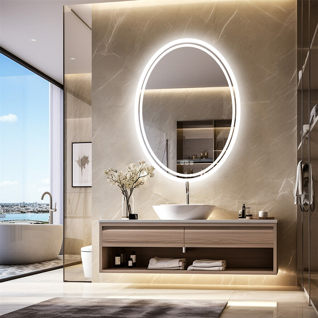 500x700mm Oval LED Bathroom Mirror Dimmable Anti-Fog with Touch Control - SuperSaverAU - view 5