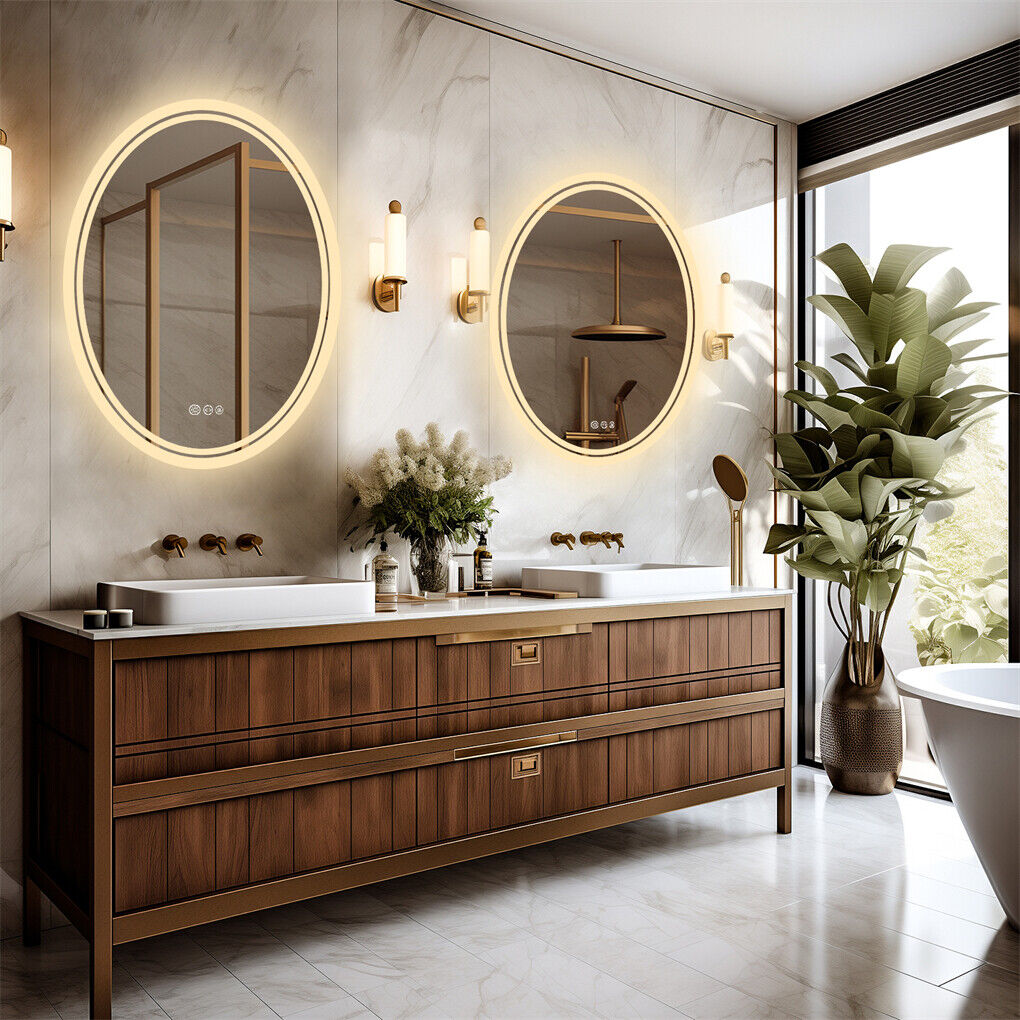 500x700mm Oval LED Bathroom Mirror Dimmable Anti-Fog with Touch Control - SuperSaverAU - view 8