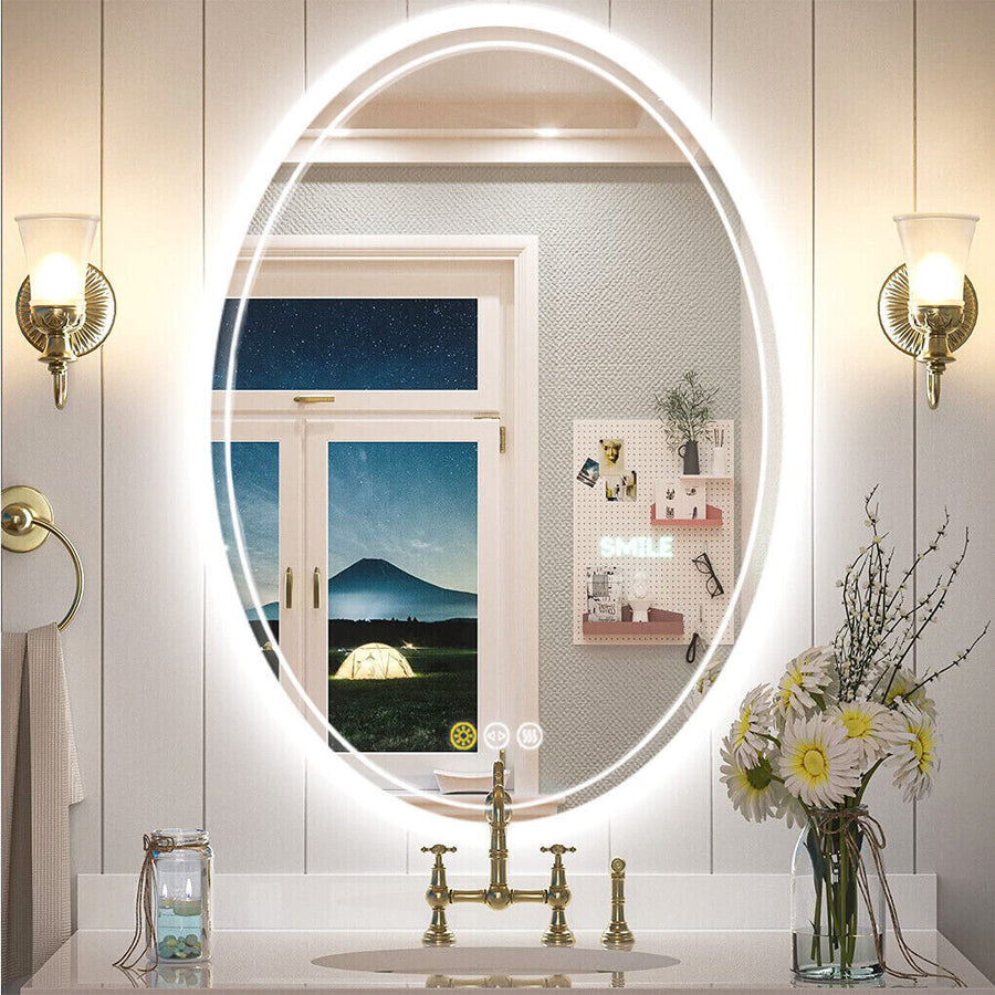 600x800mm Oval LED Bathroom Mirror - Anti-Fog, Dimmable, Touch Control - SuperSaverAU - view 1