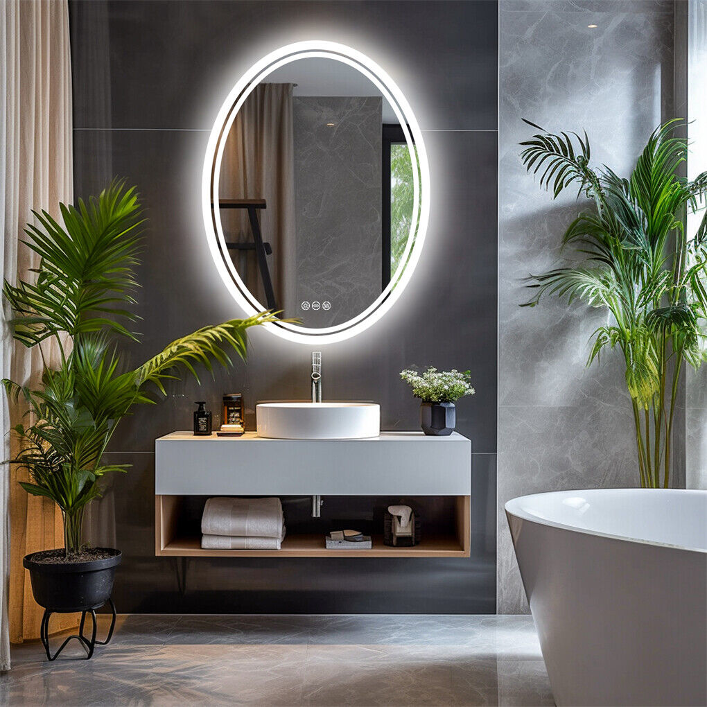 600x800mm Oval LED Bathroom Mirror - Anti-Fog, Dimmable, Touch Control - SuperSaverAU - view 6