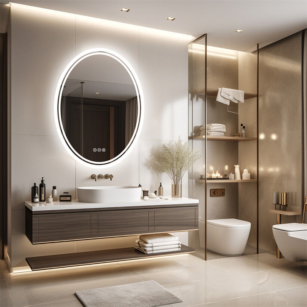 600x800mm Oval LED Bathroom Mirror - Anti-Fog, Dimmable, Touch Control - SuperSaverAU - view 10
