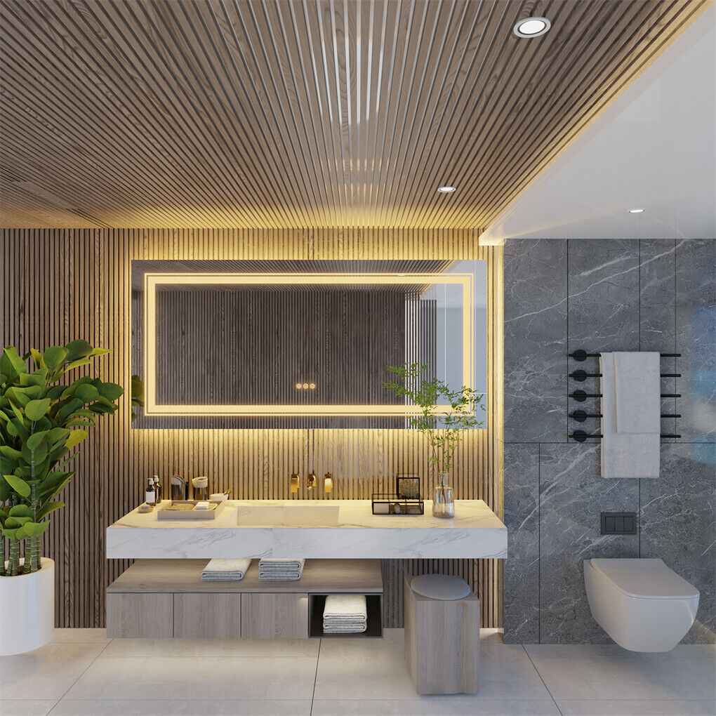 1000x600mm LED Bathroom Mirror with Anti-Fog and Shatterproof Design - SuperSaverAU - view 7