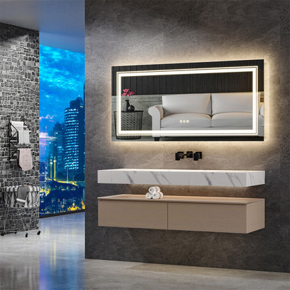 1200x600mm LED Bathroom Mirror with Anti-Fog and Shatterproof Glass