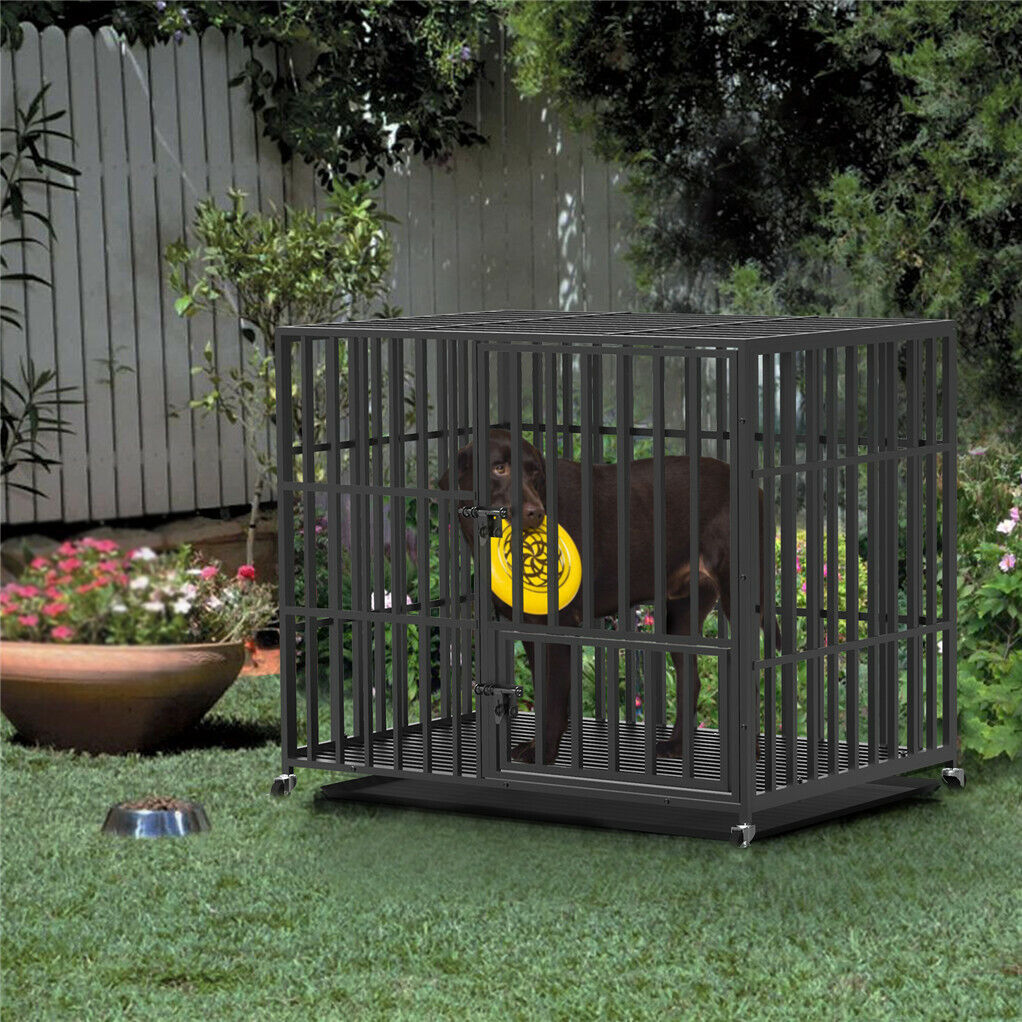 46 XXL Heavy Duty Dog Cage Jumbo Large Pet Kennel on Wheels - Durable, Portable, All-Weather - SuperSaverAU - view 1