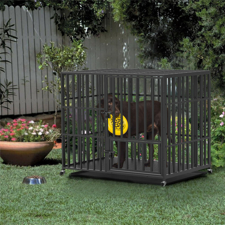 46 XXL Heavy Duty Dog Cage Jumbo Large Pet Kennel on Wheels - Durable, Portable, All-Weather - SuperSaverAU - view 1