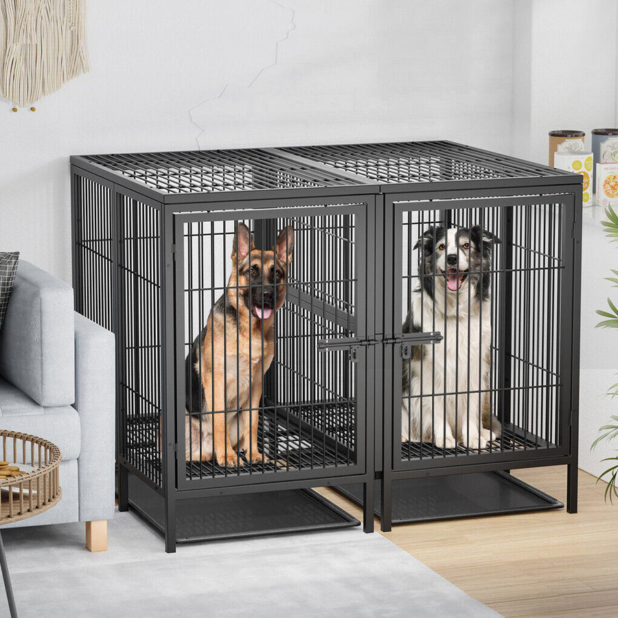 XXXL Heavy Duty Dog Cage on Wheels - Durable Steel, Easy Mobility, Secure Locking - SuperSaverAU - view 1