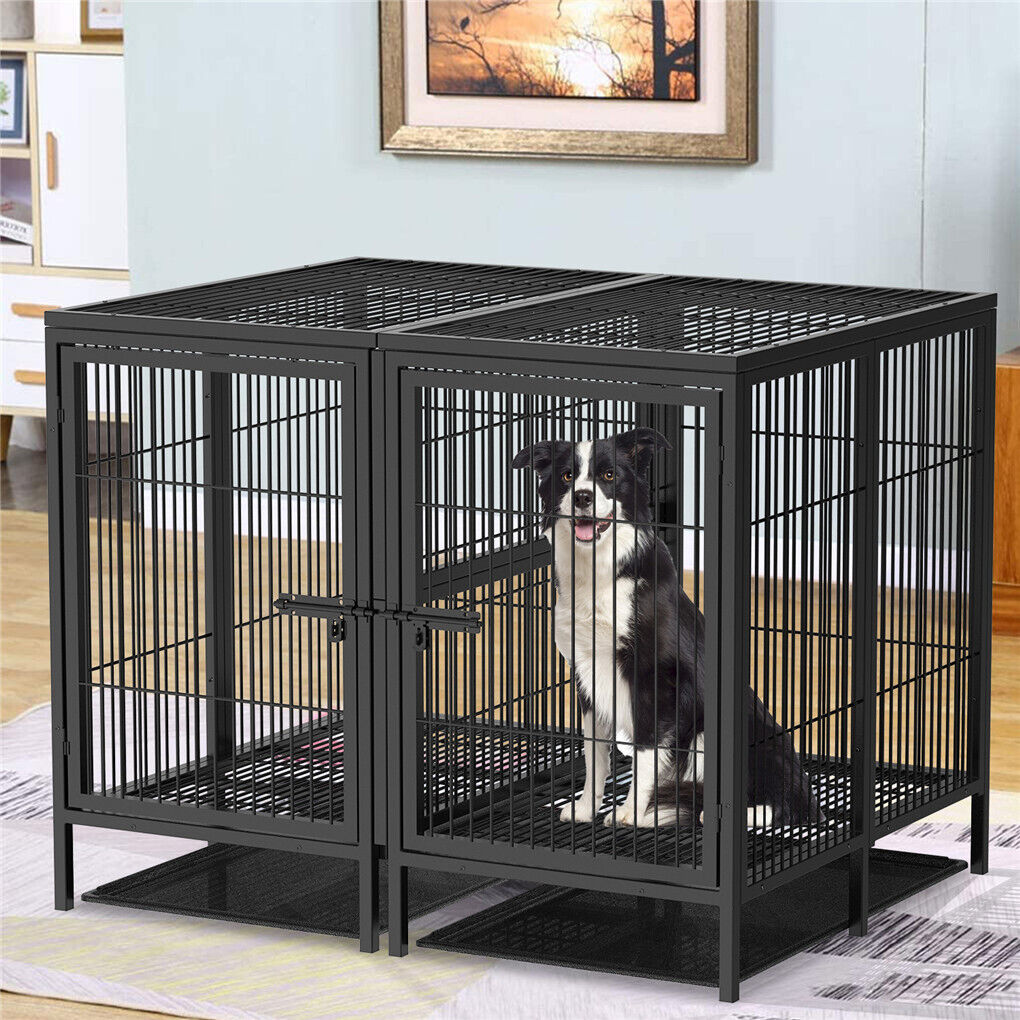 XXXL Heavy Duty Dog Cage on Wheels - Durable Steel, Easy Mobility, Secure Locking - SuperSaverAU - view 2