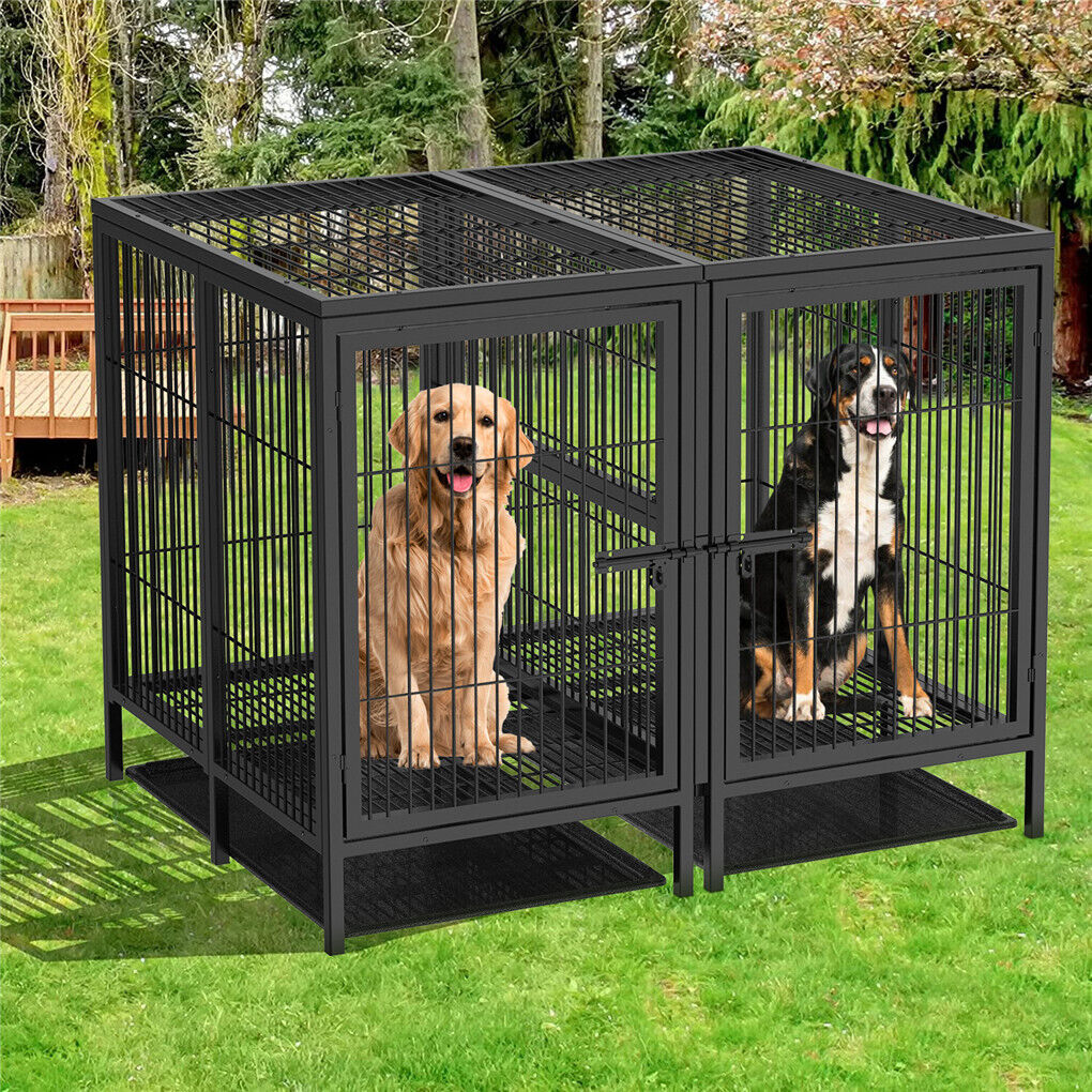 XXXL Heavy Duty Dog Cage on Wheels - Durable Steel, Easy Mobility, Secure Locking - SuperSaverAU - view 3