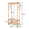 Eco-Friendly 3-Tier Wooden Clothes Rack Rolling Garment Stand 80x35x165 cm - SuperSaverAU - view 6