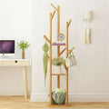 Bamboo Coat Rack with Umbrella Holder - Stylish Hanging Storage - SuperSaverAU - view 1
