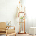 Bamboo Coat Rack with Umbrella Holder - Stylish Hanging Storage - SuperSaverAU - view 4