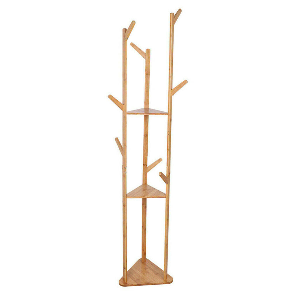 Bamboo Coat Rack with Umbrella Holder - Stylish Hanging Storage