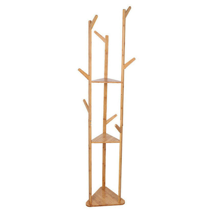 Bamboo Coat Rack with Umbrella Holder - Stylish Hanging Storage