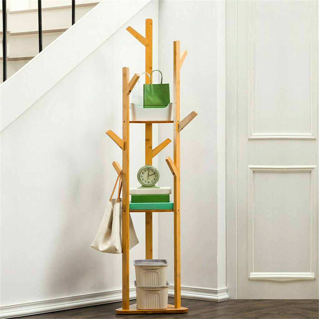 Bamboo Coat Rack with Umbrella Holder - Stylish Hanging Storage - SuperSaverAU - view 10