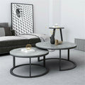 Set of 2 Grey Marble Nesting Coffee Tables 60/80cm - SuperSaverAU - view 3