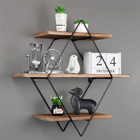 Vintage Rustic Wooden Floating Shelves - Decorative Storage - SuperSaverAU - view 2