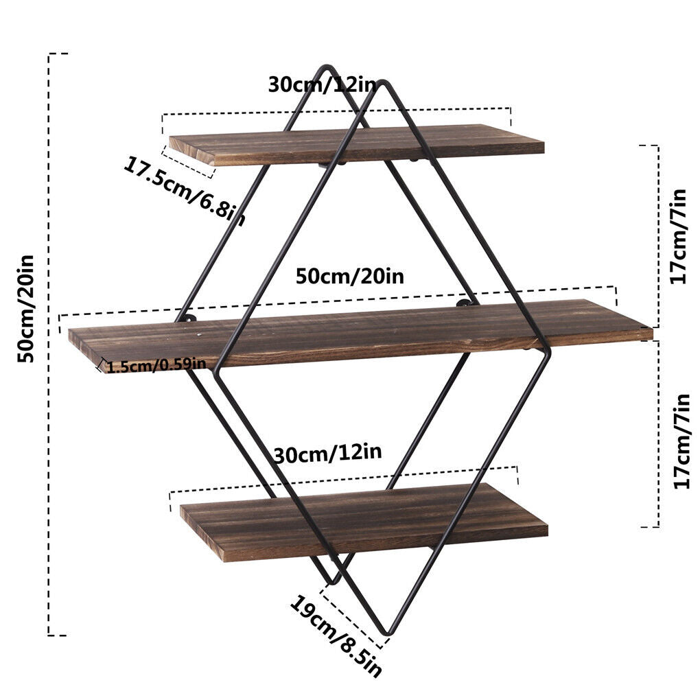 Vintage Rustic Wooden Floating Shelves - Decorative Storage - SuperSaverAU - view 10