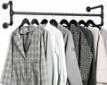 Iron Wall Mounted Clothes Rack with Shelf, 109x109x35 cm, Durable Industrial Design